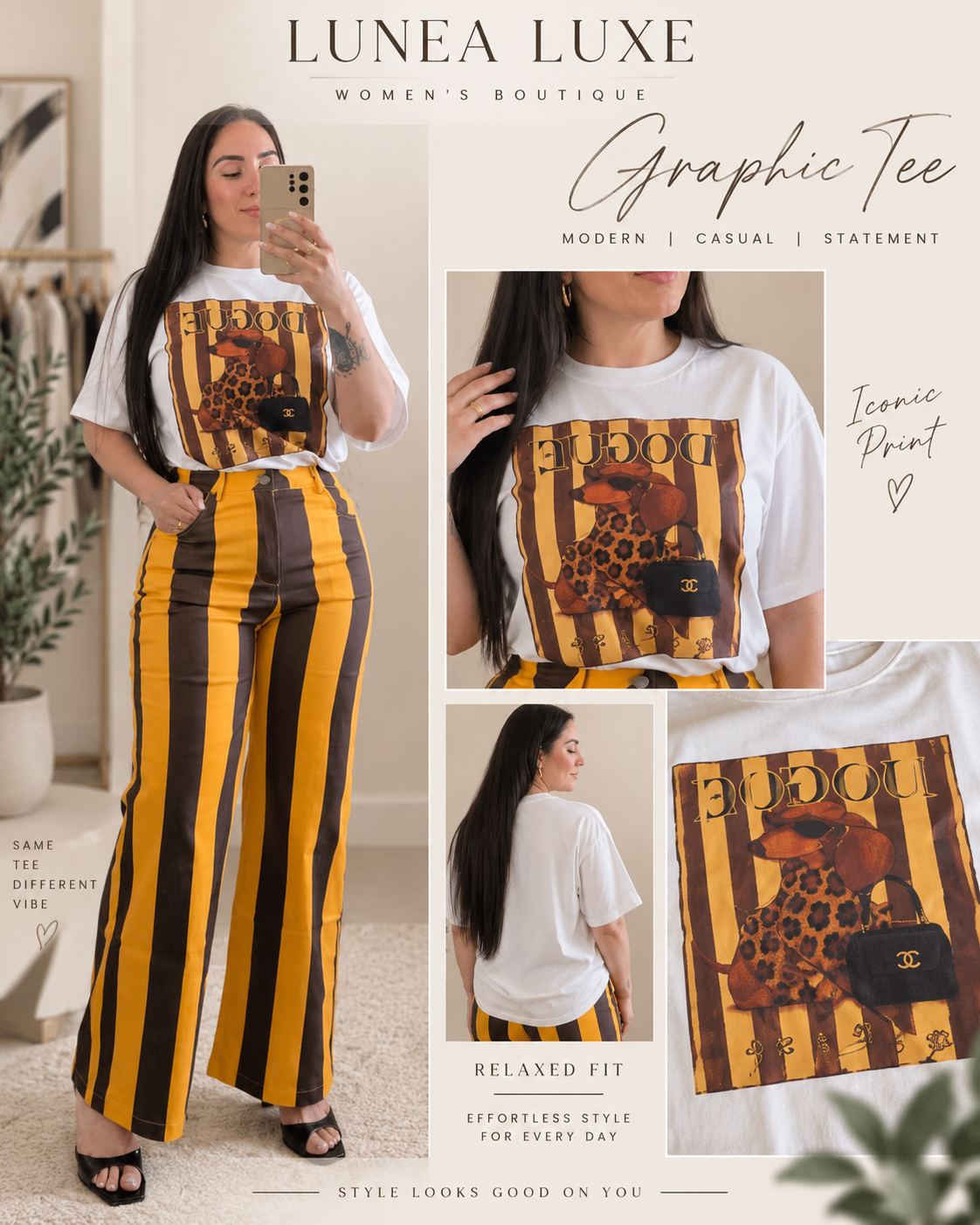 LUNEA LUXE white graphic tee